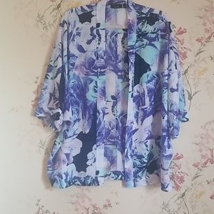 Women's open front caftan 3/4 sleeve Size L